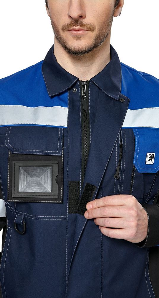 Куртка мужская рабочая летняя для ИТР Виват NEW сине-черно-васильковая